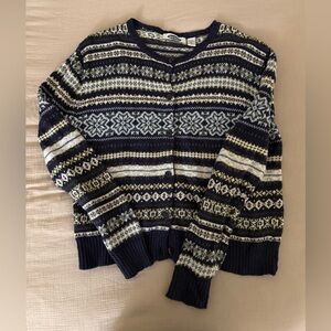 Old Navy Navy and Cream Patterned Cardigan